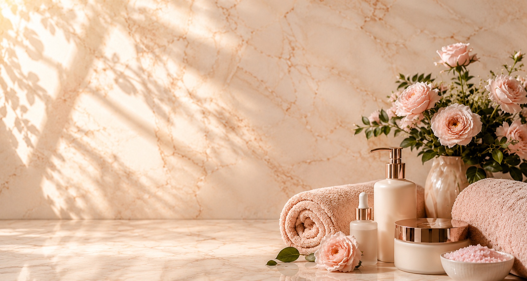 Minimalistisk klinikinteriör i beige toner